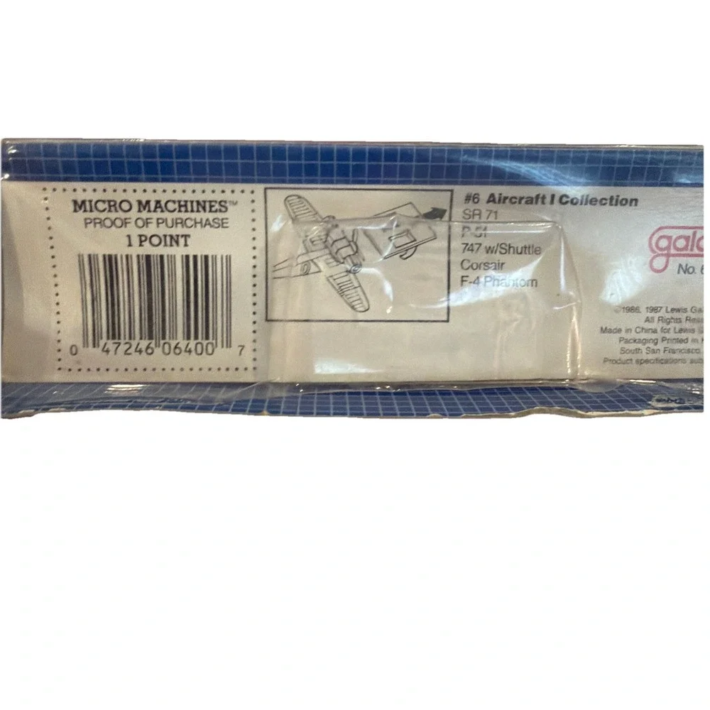 Vtg 1987 Micro Machines #6 Aircraft 1 Collection Galoob Original Pkg No.‎ 6400